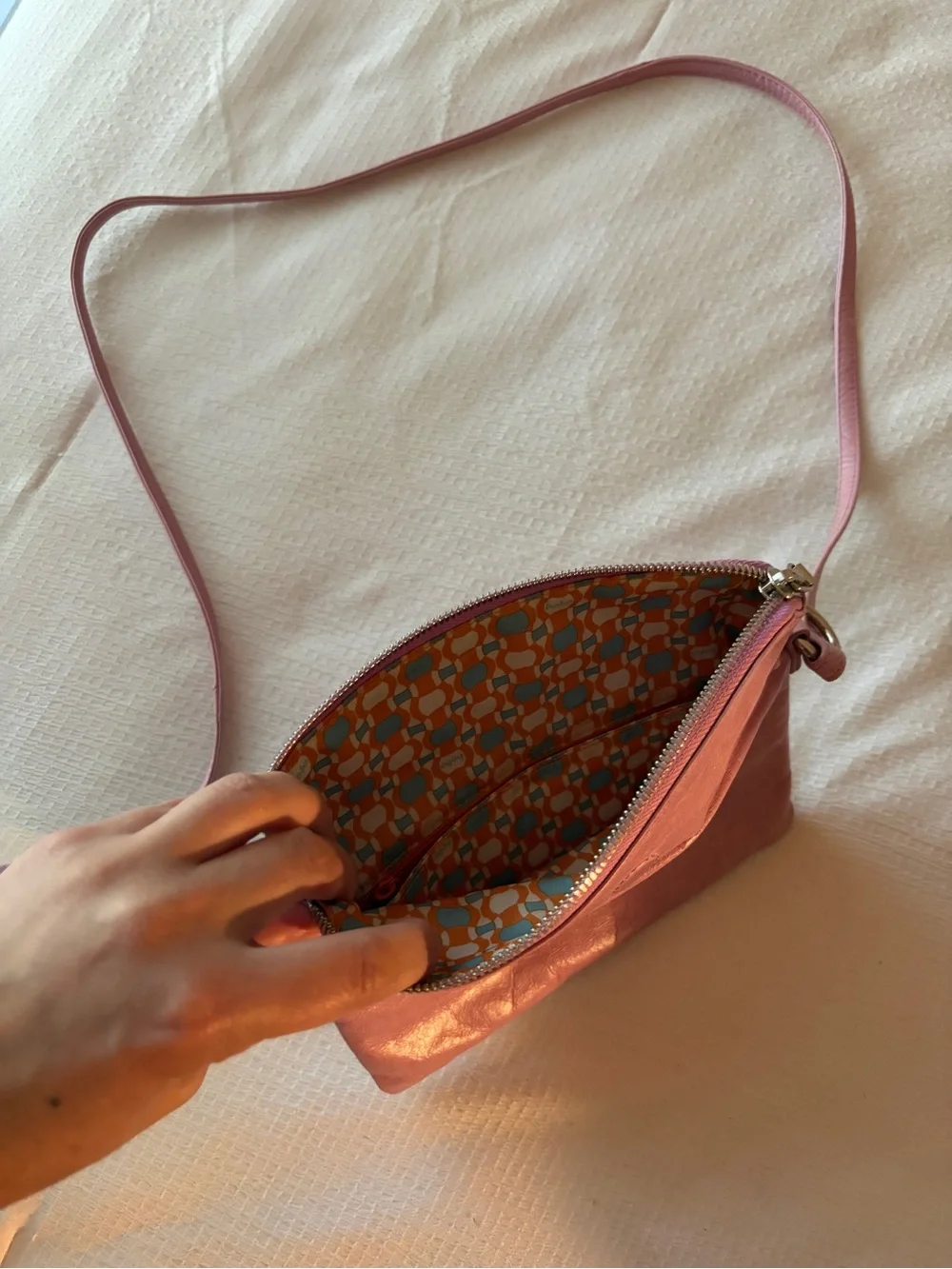 HOBO Pink Leather Crossbody Hobo Bag